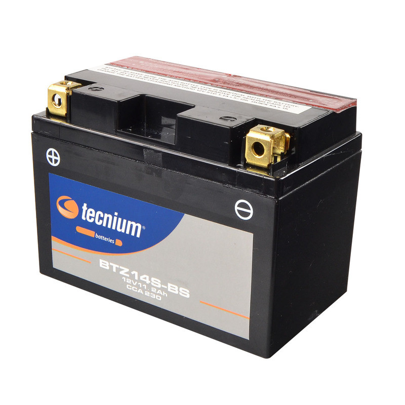 Batterie TECNIUM sans entretien avec pack acide - BTZ14S-BS pour KTM ADVENTURE 990, SUPERMOTO 990 et HONDA XRV 750 AFRICA TWIN