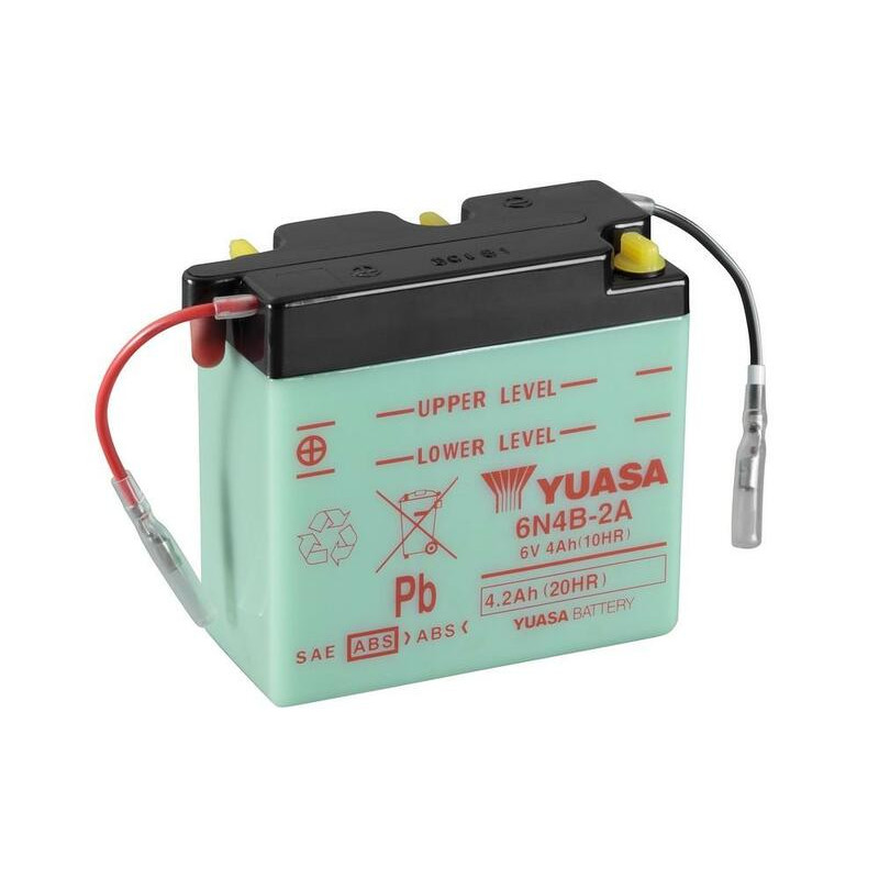 Batterie YUASA conventionnelle sans pack acide pour SUZUKI DS 80, TS 125, TS 125 ER, TS 80 ER et KAWASAKI KDX 175 de 1972 à 2000