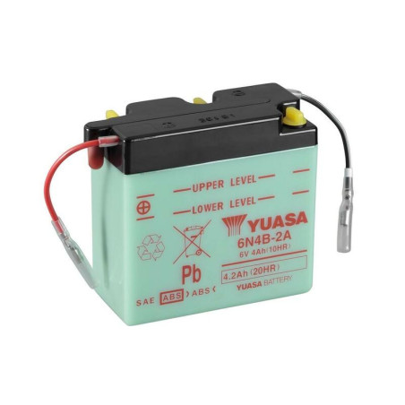 Batería YUASA Dry charged (sin electrolito) para SUZUKI DS 80, TS 125, TS 125 ER, TS 80 ER y KAWASAKI KDX 175 de 1972 a 2000