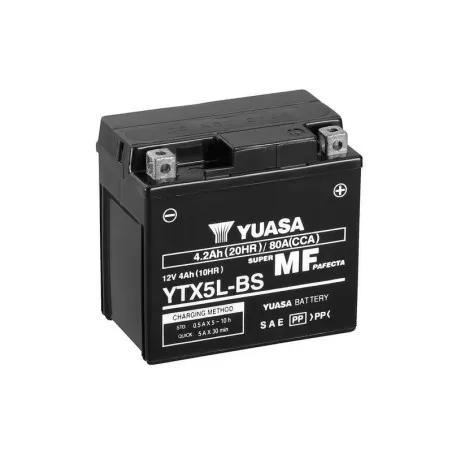 Batterie YUASA sans entretien avec pack acide pour KTM EXC 250, BETA RR 125, POLARIS OUTLAW 50 et HONDA CRF 150 de 1973 à 2027