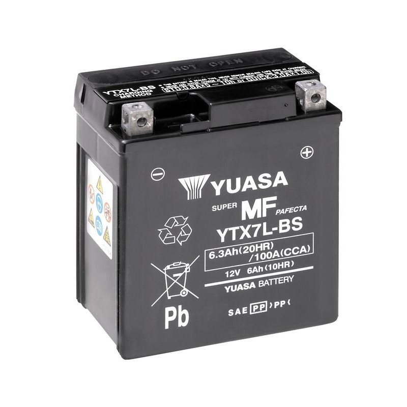 Batterie YUASA sans entretien avec pack acide pour TM RACING EN 250, KAWASAKI KLX 250, HONDA ATC 250 et APRILIA RX 125