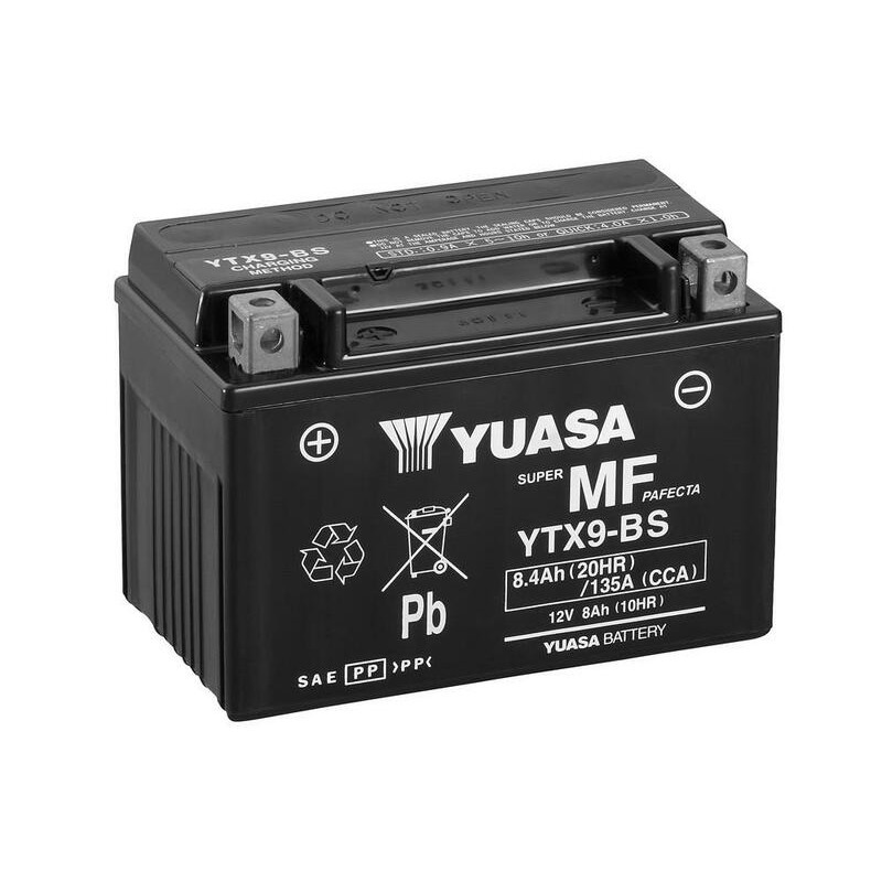 YUASA Wartungsfreie Batterie mit Säurepack für HONDA XR 650 L, KTM ADVENTURE 390, SUZUKI DR 650 SE und POLARIS PREDATOR 500