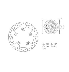 Disque de frein BREMBO Serie Oro rond fixe pour KTM SUPERMOTO 990, HUSQVARNA VITPILEN 701 et GAS GAS ES 700 de 2005 à 2026
