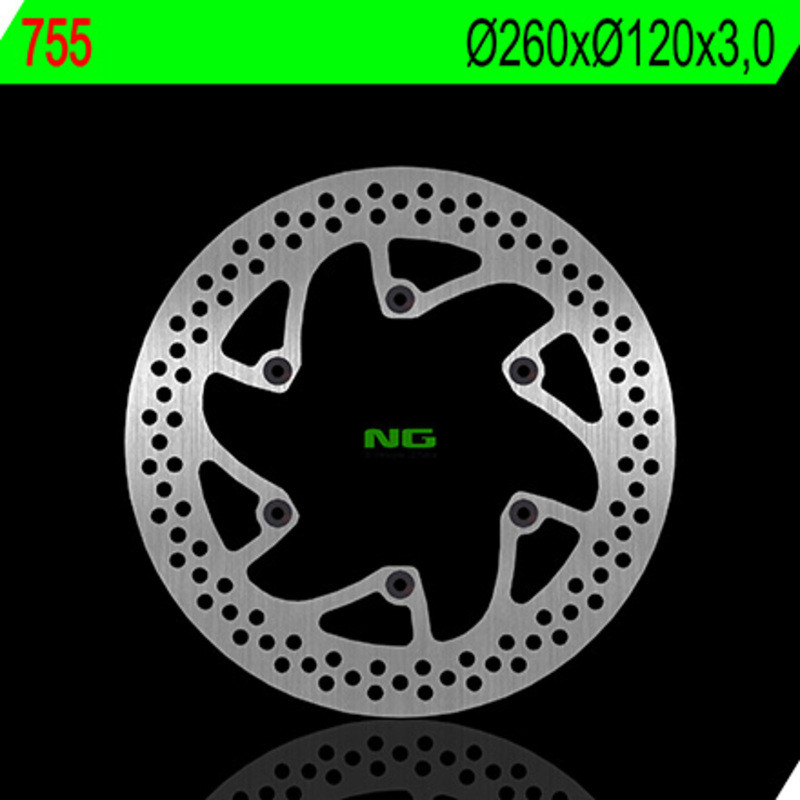 Disque de frein NG BRAKES rond fixe pour HUSQVARNA CR 125, CR 250, WR 125, WR 360 et HUSABERG FC 501, FC 600, FE 350, FE 501