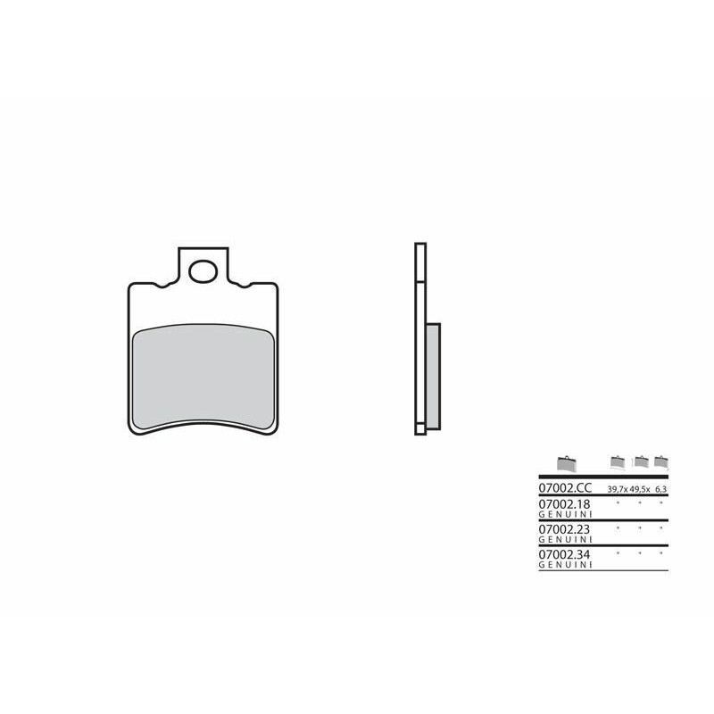 BREMBO Scooter Carbon Ceramic Brake pads for BETA EIKON 50, POLARIS MAGNUM 500 and APRILIA CAPONORD 1200 1995-2016