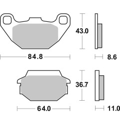 Plaquettes de frein BREMBO Scooter métal fritté pour KYMCO MAXXER 50, MXU 150, MXU 50 de 2005 à 2017