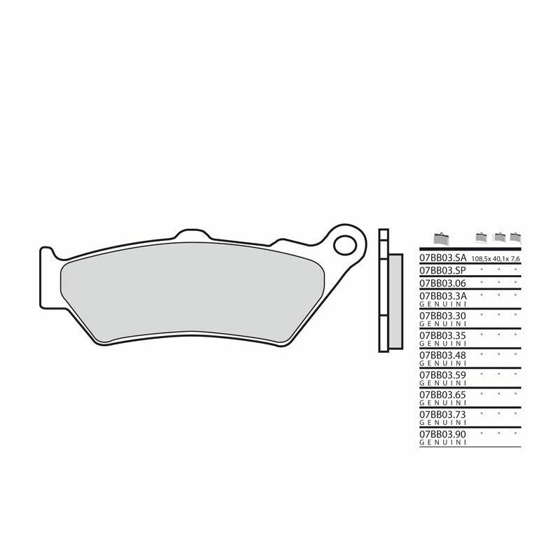 Plaquettes de frein BREMBO métal fritté pour KTM ADVENTURE 990, ENDURO 690, RALLY 450, RALLY 690 et APRILIA PEGASO 650 IE