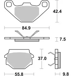 Plaquettes de frein BREMBO route carbone céramique pour APRILIA PEGASO 650, HUSQVARNA CR 250, KTM MX 500 et CAGIVA WMX 125