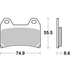 Plaquettes de frein BREMBO route carbone céramique pour MOTO GUZZI BREVA 750 IE et HUSQVARNA TE 610 LT de 2000 à 2006