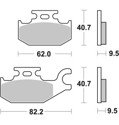 BREMBO brake pads for CAN-AM DS 250, DS 650 and YAMAHA YFM 400 BIG BEAR PRO 2WD, YFM 450 WOLVERINE 4WD 2000-2010