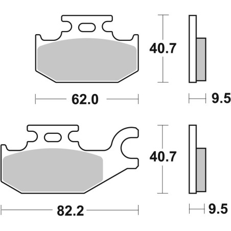 BREMBO Off-Road Sintered Metal Brake pads for CAN-AM DS 250, DS 650 and YAMAHA YFM 400 BIG BEAR PRO 2WD, YFM 450 WOLVERINE 4WD