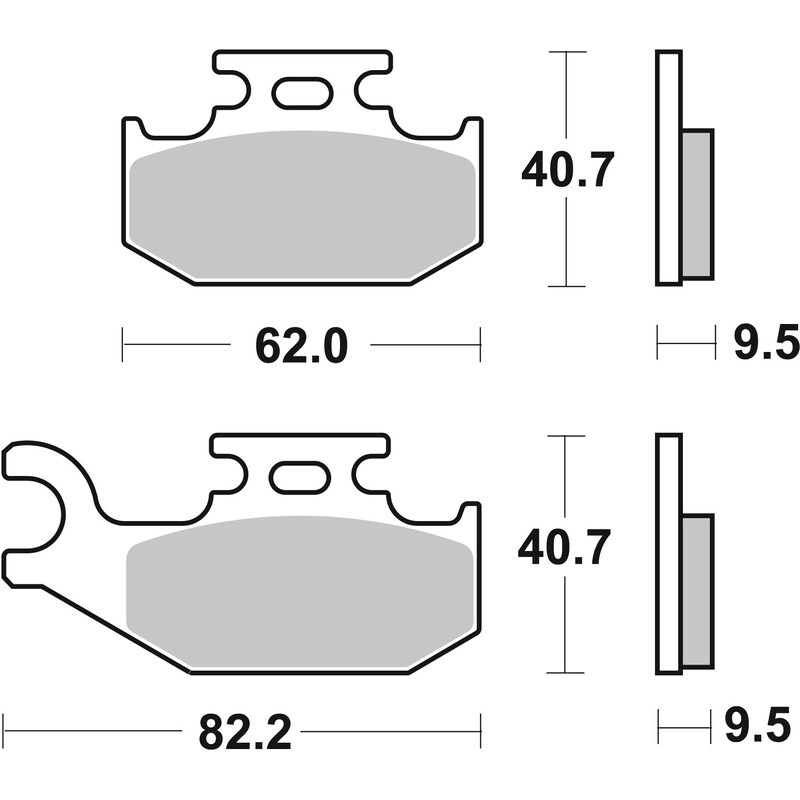 Plaquettes de frein BREMBO Off-Road métal fritté pour CAN-AM OUTLANDER 650, OUTLANDER MAX 650 EFI, RENEGADE 500 de 2006 à 2015