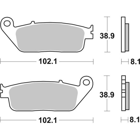 Plaquettes de frein BREMBO route métal fritté pour YAMAHA WR 125, HONDA FMX 650 FUNMOTO et KAWASAKI KLE 500 de 2005 - 07HO30LA