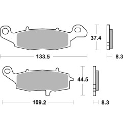 Plaquettes de frein BREMBO route métal fritté pour SUZUKI DL 650 V-STROM ABS, DL 650 V-STROM XT ABS et KAWASAKI KLR 650