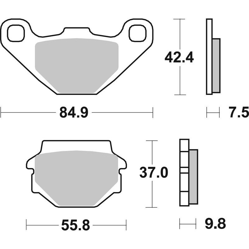 BREMBO Off-Road Sintermetall Bremsbeläge für KAWASAKI KDX 200, KLR 250, KX 125, KX 250 und KTM GS 250, MX 125, MX 500, MX 600
