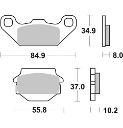 Plaquettes de frein BREMBO Off-Road métal fritté pour POLARIS SCRAMBLER 850 de 2013 - 07SU11SD