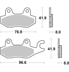 Plaquettes de frein BREMBO Off-Road métal fritté pour YAMAHA DT 200 WR, YFZ 450 de 1991 à 2023
