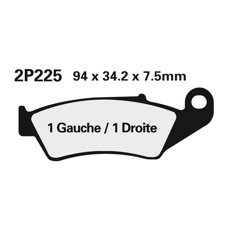 Juego pastillas de freno NISSIN 2P225GS Del. XL600V 97-99 para HONDA CRF 450, KAWASAKI KX 250, SUZUKI DR 650 SE y GAS GAS EC 250