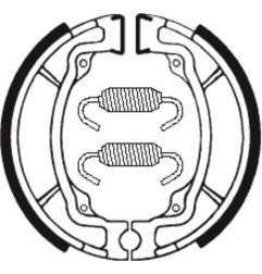 TECNIUM brake shoes for KAWASAKI KD 80, KE 100, KLX 110 and SUZUKI DRZ 110, RM 100, RM 50, TS 50 ERK, TS 50 K 1976-2020