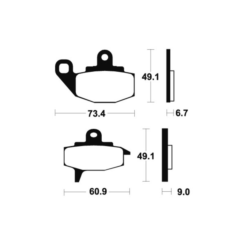 TECNIUM Street Organische Bremsbeläge für KAWASAKI KLR 500, KLR 650, KX 125, KX 250, KX 500 1986-1997