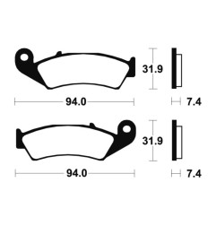 Plaquettes de frein TECNIUM route organique pour HONDA CRM 75, NX 250, NX 250 2, XR 250, XR 250 L de 1988 à 1995