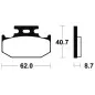 TECNIUM Street Organic Brake pads for SUZUKI DR 250 S, TS 125 and YAMAHA DT 125 X SM, DT 200 WR, XG 250 TRICKER, YZF 125