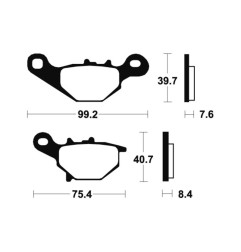 TECNIUM brake pads for SUZUKI DR-Z 125 L, DR-Z 125 LL 2003-2025
