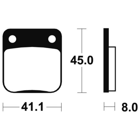 TECNIUM brake pads for SUZUKI DR 125 S, DR 125 SE, DR 250 S, TS 250 X, KAWASAKI DTRACKER 125, KLX 125 and DAELIM NS 125