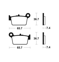 TECNIUM brake pads for BETA RR 50, RR 50 ENDURO RACE, RR 50 ENDURO SPORT, RR 50 MOTARD, RR 50 MOTARD TRACK 2005-2026