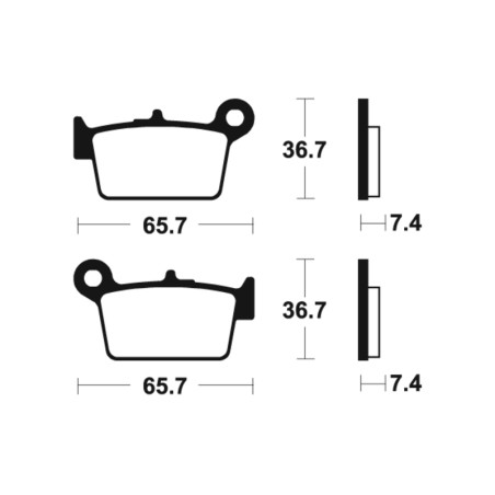 TECNIUM brake pads for BETA RR 50, RR 50 ENDURO RACE, RR 50 ENDURO SPORT, RR 50 MOTARD, RR 50 MOTARD TRACK 2005-2026