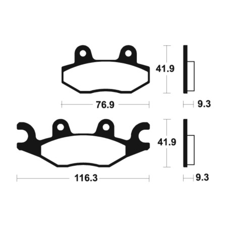 TECNIUM Street Organic Brake pads for CECTEK QUADRIFT 500 2007-2011