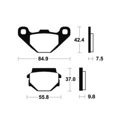 TECNIUM Bremsbeläge für KAWASAKI KL 250, KLR 600 und SUZUKI GN 125 1983-2001