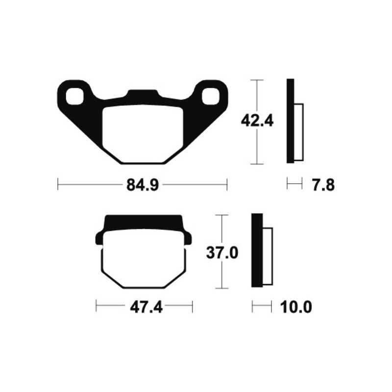 TECNIUM Street Organische Bremsbeläge für SHERCO SER 50, SMR 50, SMRS 50, KAWASAKI KMX 125, SUZUKI RM 80 und HM CRE 50 BAJA