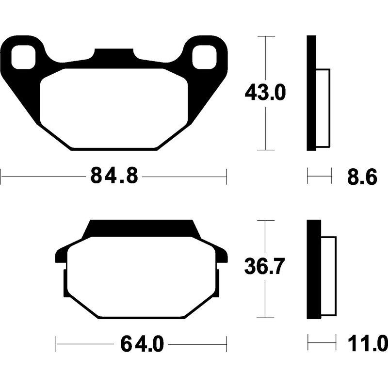 Plaquettes de frein TECNIUM Scooter organique pour KYMCO MAXXER 50, MXU 150, MXU 50 de 2005 à 2020