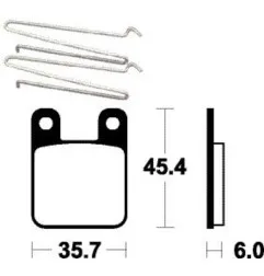 Pastillas de freno TECNIUM para BETA RRT 50, GILERA RCR 50, YAMAHA DT 50 y SUZUKI LTA 50 de 1991 a 2019
