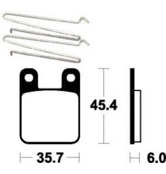 Plaquettes de frein TECNIUM Scooter organique pour BETA RRT 50, GILERA RCR 50, YAMAHA DT 50 et SUZUKI LTA 50 de 1991 à 2019