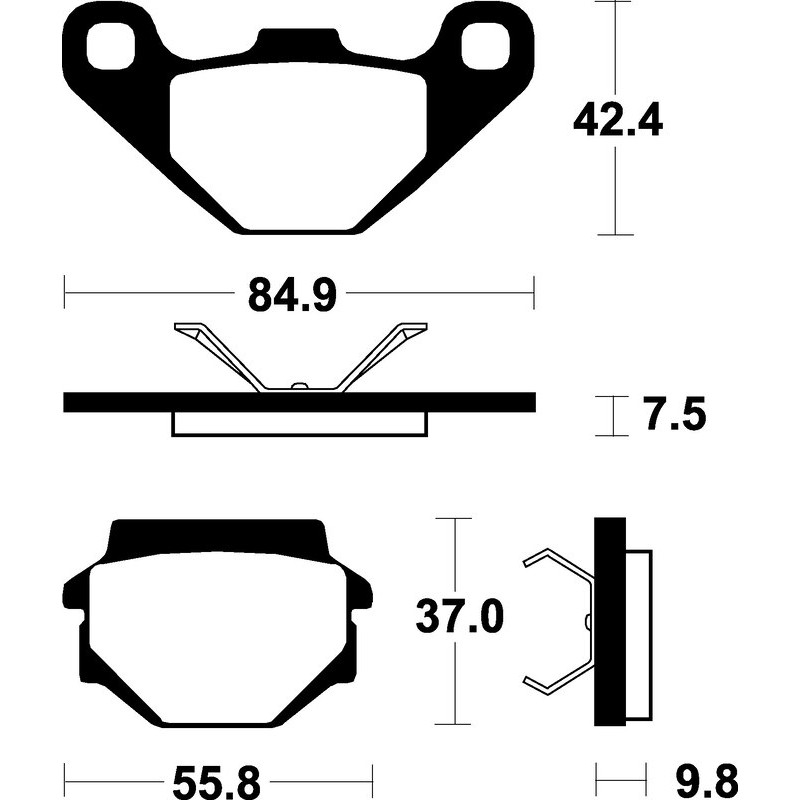 TECNIUM MX/ATV Sintered Metal Brake pads for HUSQVARNA CR 250, TE 610, KTM MX 125, MX 500 and CAGIVA WMX 125, WMX 250 1987-1995