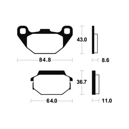 Pastillas de freno TECNIUM para KYMCO MXU 150, MXU 50 de 2005 a 2017