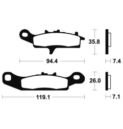 TECNIUM Bremsbeläge für KAWASAKI KFX 450, KFX 700, KVF 650 PRAIRIE 4WD, KVF 700 PRAIRIE 4WD 2002-2014 - MO298