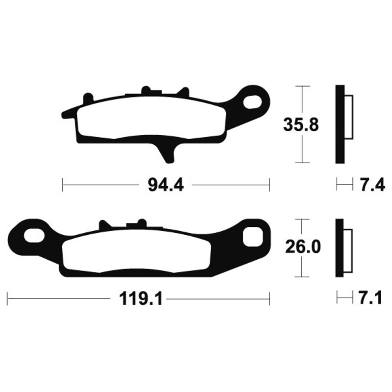 TECNIUM MX/ATV Sintermetall Bremsbeläge für KAWASAKI KFX 450, KFX 700, KVF 650 PRAIRIE 4WD, KVF 700 PRAIRIE 4WD 2002-201 - MO301