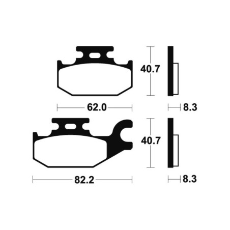 TECNIUM brake pads for SUZUKI LT-A 400 KINGQUAD ASI 4WD, LT-A 750 KINGQUAD AXI 4WD, LT-F 400 KINGQUAD FSI 4WD 2007-2025 - MO335