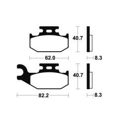 Pastillas de freno TECNIUM para SUZUKI LT-A 400 KINGQUAD ASI 4WD, LT-A 750 KINGQUAD AXI 4WD, LT-F 400 KINGQUAD FSI 4WD - MO336