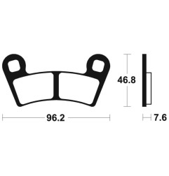 TECNIUM brake pads for POLARIS OUTLAW 525, OUTLAW 525 IRS, RANGER 1000 DIESEL EPS, RZR 900, SPORTSMAN 570 2006-2021
