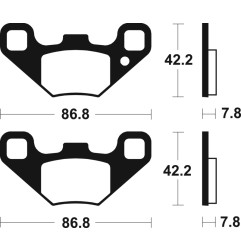 Plaquettes de frein TECNIUM MX/Quad métal fritté pour POLARIS RZR 170 de 2009 - MO405