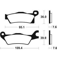 TECNIUM brake pads for CAN-AM OUTLANDER 650, OUTLANDER 650 EFI XMR, OUTLANDER 650 EFI XT, RENEGADE 1000 R EFI XXC 2011-2026