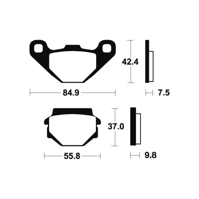 Pastillas de freno TECNIUM Sinterizadas para KAWASAKI KLF 300 BAYOU 2WD, KLR 250, KTM GS 250, MX 600 y POLARIS PHOENIX 200