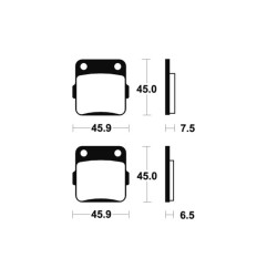 Pastillas de freno TECNIUM para HONDA ATC 200, ATC 200 S, ATC 200 X, ATC 250, ATC 350 X y HUSQVARNA CR 360, TE 350, WR 360