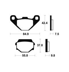TECNIUM brake pads for KAWASAKI KLR 650, KX 250, TGB BLADE 325 LE 2X4, TARGET 325, KTM GS 250, MX 300 and GAS GAS ENDUCROSS 125