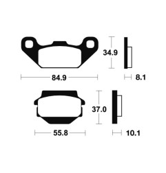 TECNIUM Bremsbeläge für SUZUKI LT 230, LT 250 QUADRACER 2WD, LT 500 QUADRACER 2WD und KAWASAKI KEF 300 LAKOTA 2WD 1985-2000