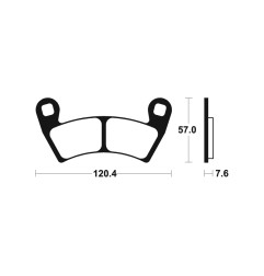 TECNIUM brake pads for POLARIS RANGER 500, RANGER 700, RANGER 700 6X6 EFI, RANGER MV 900 DIESEL, RANGER XP 900 1999-2021
